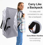 6 Pack Heavy Duty Extra Large Moving Bags W/Backpack Straps - Strong Handles & Zippers, Storage Totes For Space Saving, Fold Flat, Alternative to Box and Bin (40 gal, Silver)