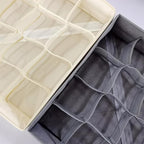 3 Pack Sock and Underwear Drawer Organizer 16 Cell Sock Holders For Closet Organization and Storage Dividers,Foldable(Beige)