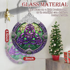 Celtic Knot Stained Glass Hanging Ornament - Christmas Tree Decoration, Holiday Ornament, Gift Idea