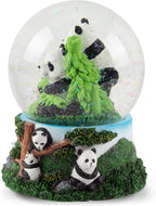 Elanze Designs Playful Panda Bears Magical Tabletop Dresser Nightstand Figurine Decoration 100MM Sturdy Glitter Water Wind Up Musical Snow Globe Plays Tune Born Free