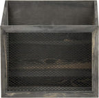 MyGift Rustic Magazine Holder Vintage Gray Wood and Chicken Wire Design Wall Mounted/Tabletop Mail Sorter, Farmhouse Home, Bathroom, Office Magazine Rack