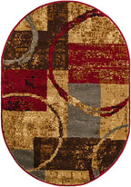 Unique Loom Barista Collection Area Rug - Kouillou (2' 2" x 3' 1" Oval, Multi/Brown)