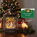 Christmas Snow Globe Swirling Glittering Nativity Scene with Music, USB Lined/Battery Operated Lighted Water Lantern for Christmas Festival Decoration Gifts
