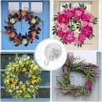 4Pack Wreath Hanger Hooks,Big Suction Cup Wreath Hooks for Halloween Christmas Décor,22 LB Heavy Duty Waterproof Removable Large Wreath Holder for Window Glass Smooth Doors Tiles Welcome Sign,Clear