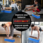 EVERYMATE Squat Block Athletic Balance Trainer for Stretching, Fitness, and Physical Therapy, Improve Balance, Stability, and Athletic Performance, Home Gym and Personal Training Equipment