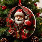 3D Santa Ornaments for Christmas Tree,Christmas Tree Fun Santa Decorations, Resin Funny Holiday Decoration, Christmas Ornaments Hanging Decoration Gift