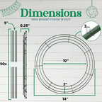 10-Pack 14 Inch Wire Wreath Frame – Round Metal Wreath Form with Ring Design for DIY Crafts, Floral Projects, and Home Decor – Dark Green Wire Frame for Christmas Holiday & Weddings