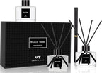 WEALD TRIBE Reed Diffuser Set of 3 for Bathroom Air Fresheners, Oil Defusers Sticks | Bamboo, Sage & Sea Salt, Sandalwood Ebony Scent(1.7 fl oz Each Pack) Home Fragrance with 12 Sticks | Shelf Decor