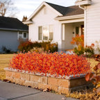 Artificial Fake Mums Fall Flowers for Outdoor Outside Decoration 12 Bundles Faux Silk Flowers Plants Realistic Daisy UV Resistant Fall Décor Autumn Front Door Porch Patio Yard Decoration