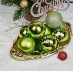 Emopeak 12Pcs Christmas Balls Ornaments for Xmas Christmas Tree - 4 Style Shatterproof Christmas Tree Decorations Hanging Ball for Holiday Wedding Party Decoration (Grass Green, 3.2"/8CM)