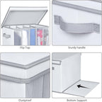 Univivi Large Size Wardrobe Clothes Organizer, 5 Grids Sweater Organizer for Closet with Handles, Support Boards and Lids, Foldable Closet Organizers for Sweaters, Pants, T-shirt, Hoodie- 2 Pack