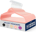 SereneLife 50 Pack Velvet Hangers - Non-Slip, 360° Swivel Hook - Ultra-Thin, Lightweight Velvet Hangers for Shirts, Sweaters, Hoodies, Kids Clothes & Dresses - Space-Saving