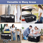 StorageRight Heavy Duty Moving Boxes-Moving Bags with Zipper, Reinforced Handles and Tag Pocket-Collapsible Moving Supplies-Totes for Storage Great for moving, Storage and Travel 93L(Black-4 Pack)