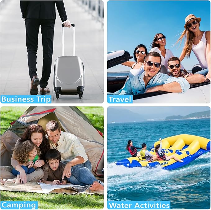 2PC Professional Vacuum Bags for Travel, Dobaly IP67 Reusable Vacuum Compression Bags for Suitcases and Backpack Space Saver Vacuum Bags Lightweight&Durable(2 Medium No Pump)