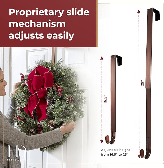 Haute Decor Adjustable Length Wreath Hanger - 20 Lb. Capacity
