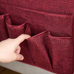 Sofa Armrest Organizer Non-Slip Arm Chair Hanging Caddy Remote Control Holder for Magazine, Phone, Books, Glasses(WineRed,13in)