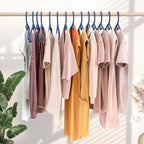 NEATERIZE Thick Heavy Duty Hangers - Navy Plastic Clothes Hangers 24 Pack - Great for Coat Hanger, Jackets Jeans & Suit Hanger for Closet - New Apartment Essentials Percheros Ganchos para Colgar Ropa