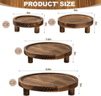 8PCS Wooden Risers for Display Wood Cake Stand for Party Round Food Risers for Buffet Wooden Holder Rustic Riser for Decor Tiered Tray Decor Home Kitchen (Rustic, 8 PCS (10", 8”, 6”, 5”))