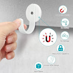 Linwnil 2 Pack Magnetic Wreath Hanger Wreath Holder Wreath Hanger Hook for Metal Front Door for Christmas Decorations (Black) (White, 43mm)