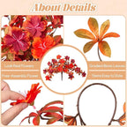 Fall Flowers Artificial for Decoration, Fake Silk Rhododendron Flowers for Outdoors, 2 Bundles Faux Azalea Outside UV Resistant No Fade Floral for Home Garden Balcony Walkway Wedding Party Decor