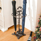 Sungmor Vintage Cast Iron Umbrella Stand, Heavy Duty Decorative Umbrella Holder for Entryway, Hallway & Office, Rustic Farmhouse Freestanding Metal Stand