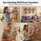 YOYAI American Flag Cross Wall Decor – 250th Anniversary USA 1776–2026 – Patriotic Christian Wooden Cross – Vintage Rustic Wall Art – Meaningful Gift for Home, Veterans, Family