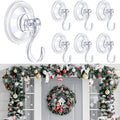 Wonderjune 6 Pcs Wreath Door Hanger Clear Heavy Duty Suction Cup Hooks 11 lb Removable Reusable Window Glass Door Wreath Holder for Christmas Kitchen Shower Bathroom Decorations