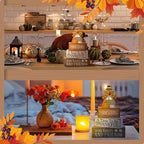 Lineshading 4 Pcs Fall Decoration for Home Wooden Turkey Decor "A Time to Be Thankful" Table Sign with Turkey & Pumpkin Topper, Thanksgiving Centerpiece Rustic Fall Tiered Tray Decor for Home Kitchen