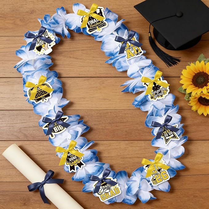 Leis for Graduation 2026, Artificial Flower Wreath with Cards Graduation Lays Gifts, Congrats Grad for High School