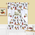 Ergode Ambrosia Embellished Tier & Swag Set | Realistic Fruit Print | Elegant Decorative Accents | Easy Installation | 58x24