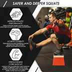 EVERYMATE Squat Block Athletic Balance Trainer for Stretching, Fitness, and Physical Therapy, Improve Balance, Stability, and Athletic Performance, Home Gym and Personal Training Equipment