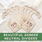Baby Closet Dividers - Set of 8 Wooden Double-Sided Baby Clothes Organizer from Newborn to Toddler for Daily Gender-Neutral Baby Nursery Decor