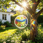 Acrylic Suncatcher Puzzle, 83 Pieces Unique Landscape Sun Catcher Puzzle Kit for Doors Garden and Window Hanging, DIY Suncatcher Kits for Adults, 7.4 in