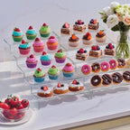 OVNTHYK Acrylic Risers 10 Pcs (2 Sets) – Large Display Risers, Clear Perfume Organizer Stands for Figures, Jewelry, Decorations, Cupcakes & Dessert Table Display