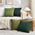 Fancy Homi 4 Packs Decorative Throw Pillow Covers for Living Room Couch Bed, Modern Farmhouse Boho Home Décor Accent Cushion Case, 28" x 28", Green Series