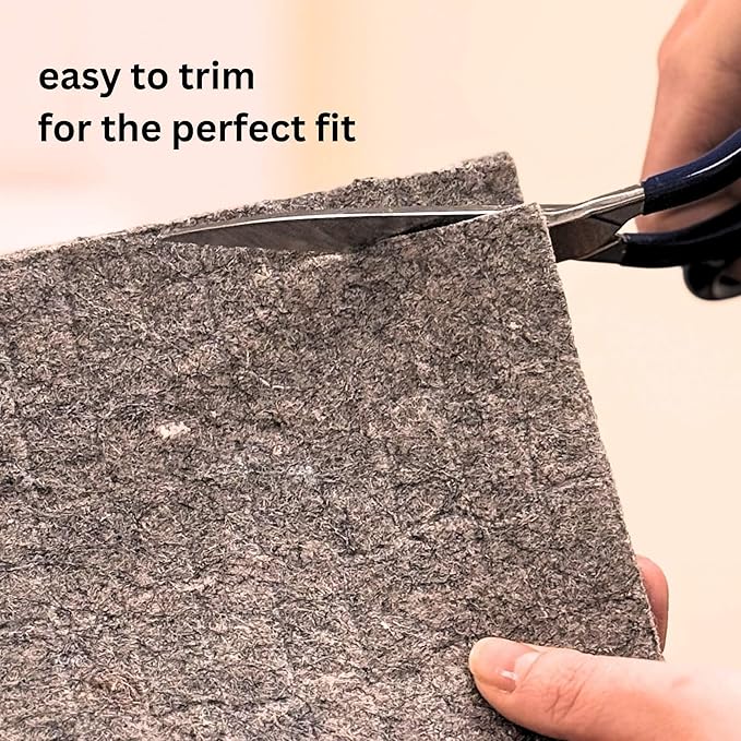 KOECKRITZ RugLock 9' x 10' Rug Pad – Non-Slip Felt & Rubber Dual Surface Rug Gripper, 0.345" Thick Cushion, Strong Grip Floor Protection, Safe for All Floors