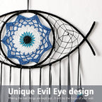 Dremisland Evil Eye Dream Catcher-Blue Black Dream Catchers Handmade Feather Evil Eye Wall Hanging Ornament Home Decor for Bedroom Livingroom Yard, Blessing Craft Gift Bring Good Luck (Blue-Black)