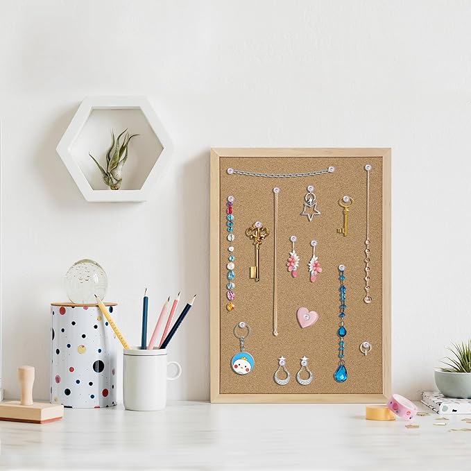 DAHAPYBOO Cork Board Bulletin Board 2 Pack,17"X12" Cork Board for Office with Pin Oak Wood Boards,Hanging Corkboards for Office Home School Message Board or Vision Board Decoration