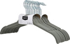 Amazon Basics Slim, Velvet, Non-Slip Shirt Clothes Hangers, Gray/Silver - Pack of 30