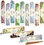 Tulasi Natural Incense Sticks Assorted/Variety Pack – 180 Hand-Rolled Sticks, 12 Fragrances | Lavender, White Sage, Sandalwood, Palo Santo, Rose | Aromatherapy & Meditation