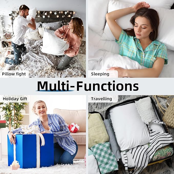 YSTHER 26x26 Euro Pillow Inserts Set of 2, Premium Down Feather Pillows for Couch & Bed - Hypoallergenic, Machine Washable, Fluffy Decorative Throw Pillow Inserts (White)