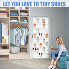 Windyun 40 Over the Door Shoe Organizer Large Breathable Mesh Pocket Clear White Hanging Shoe Rack for Closet Behind Door Hanger Storage Holder Nonslip Hook for Women Men Entryway Bedroom Utility Room
