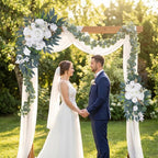 2 Pack Artificial Wedding Arch Flowers, White Flowers for Arch Backdrop, Wedding Decorations Faux Floral Swag, Reusable Flower Garland for Ceremony Reception Decoraction Table Home Isle Decor