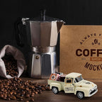 Cream Coffee Truck Decoration, Coffee Lover Truck Decor Themed Ornaments, Rustic Farmhouse Kitchen Tabletop CenterpieceTiered Tray Decor, Barista Gift