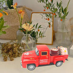 Vintage Mini Metal Pickup Truck with The Coffee Decor and The 4 Books,for Home Farmhouse Kitchen Decor & Coffee Decorations (Coffee-Red)
