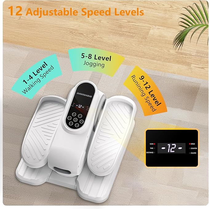 Under Desk Oval Exercise Machine Electric Oval Leg Exerciser Seen on TV 12 Speed Foot Exerciser for Seniors Portable Mini Seat Pedal Exerciser for Home Office