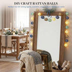 DomeStar 24PCS Blue Decorative Balls for Bowl Centerpiece, 2 Inch Rattan Balls Bowl Fillers Decor - Wicker Twig Orbs Spheres, Wedding Home Vase Table Decor