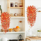 Artificial Fall Hanging Flowers for Decoration, 2pcs Long Vine Fake Flowers Plants Morning Glory, Realistic Faux Petunias for Planter Patio Porch Garden Autumn Outdoors Dec, Orange Sunset