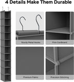 MAX Houser 10-Shelf Hanging Shoe Shelf Organizer, Hanging Shoe Storage for Closet,Pack of 2(Grey)