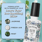 Poo-Pourri Before-You-Go Toilet Spray,Fresh Air,4 Fl Oz,Up to 200 Uses,Bathroom Odor Deodorizer,Plant-Based with Essential Oils,for Home or Work,Jasmine,Fresh Air and Mint Scent,(Pack of 2)